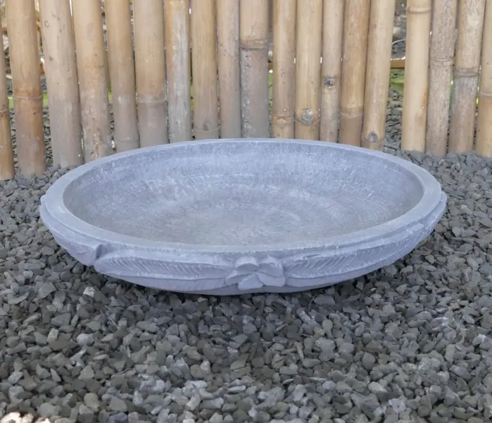 Kediri - Bowl with flower motif, frangipani, Ø 50 cm | cast stone 